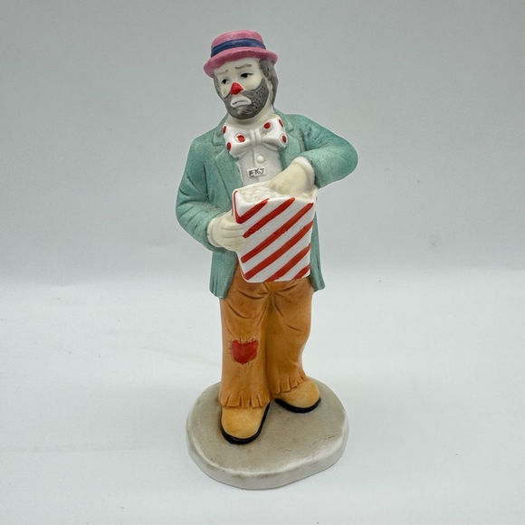 Other - Vintage 5.5” porcelain figurine "Popcorn Time" from Emmett Kelly Jr Collection